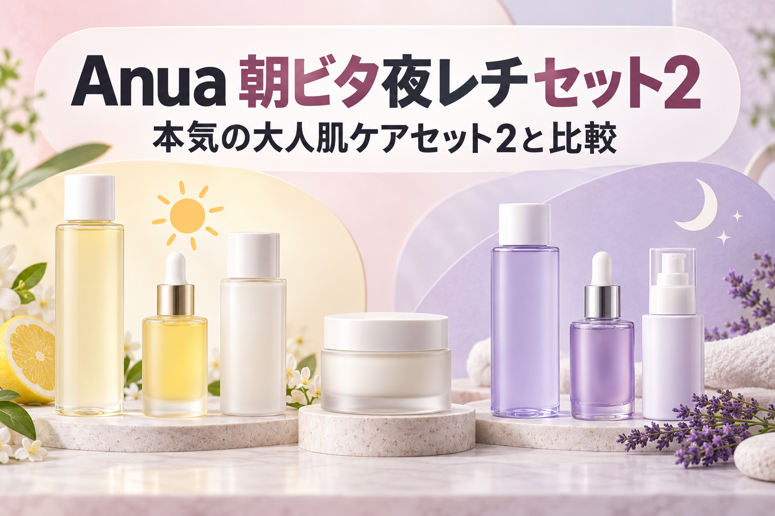 Anua朝ビタ夜レチセット2の口コミ・中身は？本気の大人肌ケアセット2と